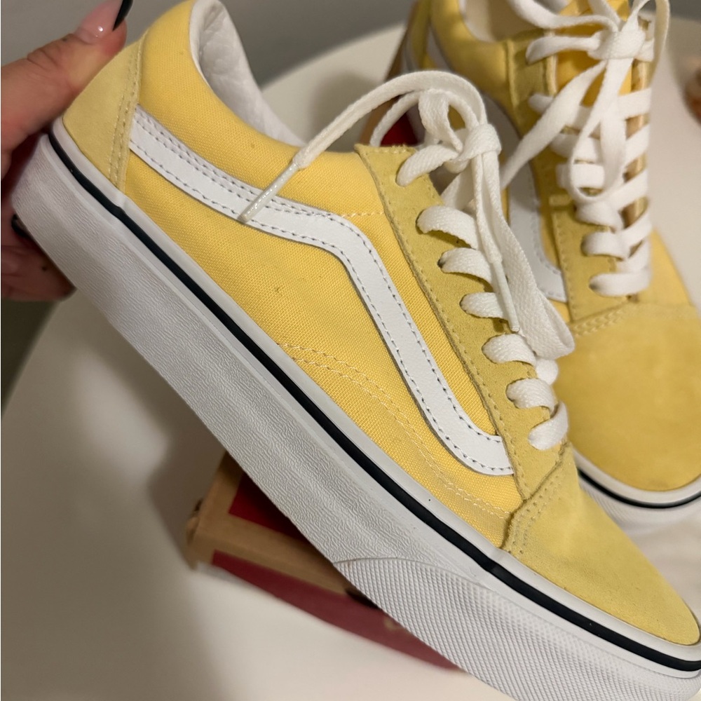 Vans Old Skool Golden Haze and White Sneakers
